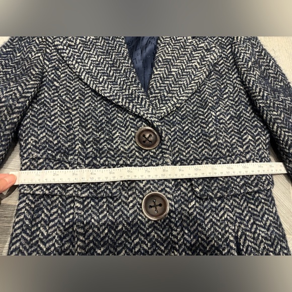 Liu Jo Wool Navy/White Coat, Italy Size 40 (alpha size S) - Picture 6 of 8